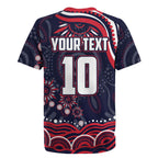 Personalized Melbourne Demons Mascot Rugby Jersey Aboriginal Dot Art - Dreamtime Football Mascot