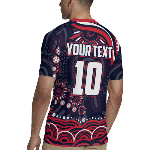 Personalized Melbourne Demons Mascot Rugby Jersey Aboriginal Dot Art - Dreamtime Football Mascot
