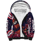 Personalized Melbourne Demons Mascot Sherpa Hoodie Aboriginal Dot Art - Dreamtime Football Mascot