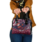 Personalized Melbourne Demons Mascot Shoulder Handbag Aboriginal Dot Art - Dreamtime Football Mascot