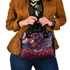 Personalized Melbourne Demons Mascot Shoulder Handbag Aboriginal Dot Art - Dreamtime Football Mascot