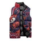 Personalized Melbourne Demons Mascot Sleeveless Puffer Jacket Aboriginal Dot Art - Dreamtime Football Mascot