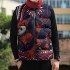 Personalized Melbourne Demons Mascot Sleeveless Puffer Jacket Aboriginal Dot Art - Dreamtime Football Mascot