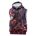 Personalized Melbourne Demons Mascot Sleeveless Zip Hoodie Aboriginal Dot Art - Dreamtime Football Mascot