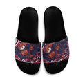 Personalized Melbourne Demons Mascot Slide Sandals Aboriginal Dot Art - Dreamtime Football Mascot