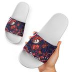Personalized Melbourne Demons Mascot Slide Sandals Aboriginal Dot Art - Dreamtime Football Mascot