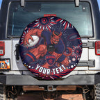 Personalized Melbourne Demons Mascot Spare Tire Cover Aboriginal Dot Art - Dreamtime Football Mascot
