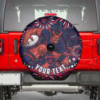 Personalized Melbourne Demons Mascot Spare Tire Cover Aboriginal Dot Art - Dreamtime Football Mascot