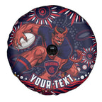 Personalized Melbourne Demons Mascot Spare Tire Cover Aboriginal Dot Art - Dreamtime Football Mascot