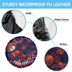 Personalized Melbourne Demons Mascot Spare Tire Cover Aboriginal Dot Art - Dreamtime Football Mascot