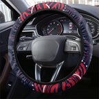 Melbourne Demons Mascot Steering Wheel Cover Aboriginal Dot Art - Dreamtime Football Mascot