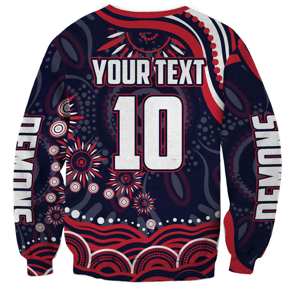 Personalized Melbourne Demons Mascot Sweatshirt Aboriginal Dot Art - Dreamtime Football Mascot