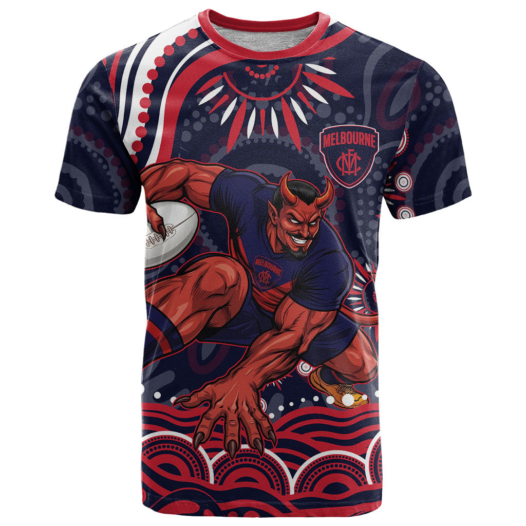 Personalized Melbourne Demons Mascot T Shirt Aboriginal Dot Art - Dreamtime Football Mascot