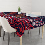 Personalized Melbourne Demons Mascot Tablecloth Aboriginal Dot Art - Dreamtime Football Mascot