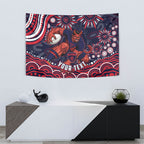 Personalized Melbourne Demons Mascot Tapestry Aboriginal Dot Art - Dreamtime Football Mascot