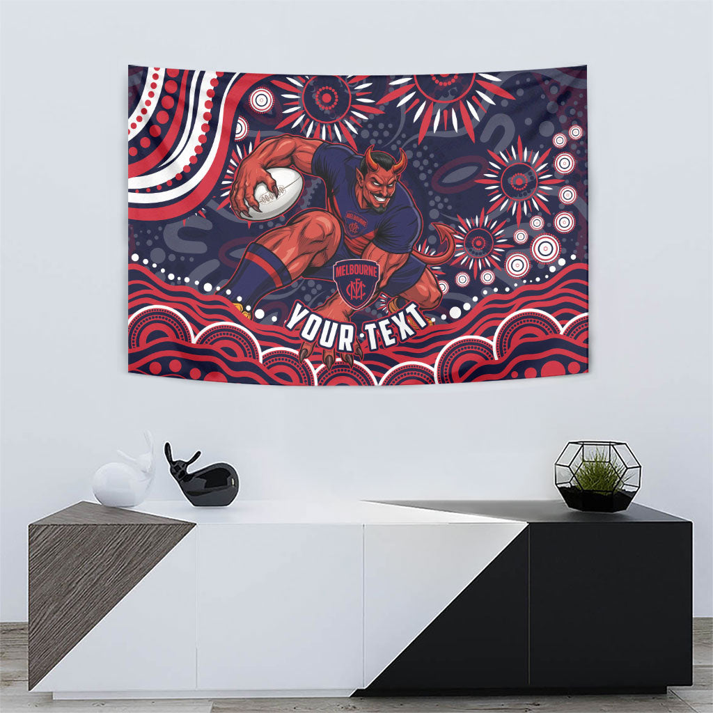Personalized Melbourne Demons Mascot Tapestry Aboriginal Dot Art - Dreamtime Football Mascot
