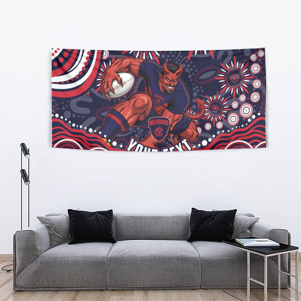 Personalized Melbourne Demons Mascot Tapestry Aboriginal Dot Art - Dreamtime Football Mascot