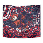 Personalized Melbourne Demons Mascot Tapestry Aboriginal Dot Art - Dreamtime Football Mascot