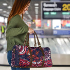 Personalized Melbourne Demons Mascot Travel Bag Aboriginal Dot Art - Dreamtime Football Mascot