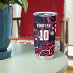 Personalized Melbourne Demons Mascot Tumbler Cup Aboriginal Dot Art - Dreamtime Football Mascot