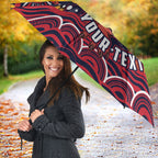 Personalized Melbourne Demons Mascot Umbrella Aboriginal Dot Art - Dreamtime Football Mascot