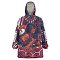 Personalized Melbourne Demons Mascot Wearable Blanket Hoodie Aboriginal Dot Art - Dreamtime Football Mascot