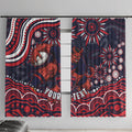 Personalized Melbourne Demons Mascot Window Curtain Aboriginal Dot Art - Dreamtime Football Mascot