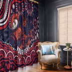 Personalized Melbourne Demons Mascot Window Curtain Aboriginal Dot Art - Dreamtime Football Mascot