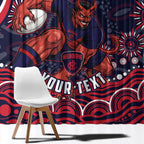 Personalized Melbourne Demons Mascot Window Curtain Aboriginal Dot Art - Dreamtime Football Mascot