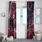 Personalized Melbourne Demons Mascot Window Curtain Aboriginal Dot Art - Dreamtime Football Mascot