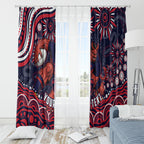 Personalized Melbourne Demons Mascot Window Curtain Aboriginal Dot Art - Dreamtime Football Mascot