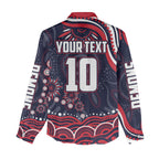 Personalized Melbourne Demons Mascot Women Casual Shirt Aboriginal Dot Art - Dreamtime Football Mascot
