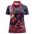 Personalized Melbourne Demons Mascot Women Polo Shirt Aboriginal Dot Art - Dreamtime Football Mascot