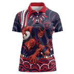 Personalized Melbourne Demons Mascot Women Polo Shirt Aboriginal Dot Art - Dreamtime Football Mascot