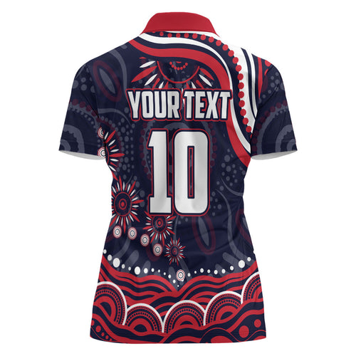 Personalized Melbourne Demons Mascot Women Polo Shirt Aboriginal Dot Art - Dreamtime Football Mascot