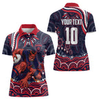Personalized Melbourne Demons Mascot Women Polo Shirt Aboriginal Dot Art - Dreamtime Football Mascot