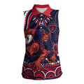 Personalized Melbourne Demons Mascot Women Sleeveless Polo Shirt Aboriginal Dot Art - Dreamtime Football Mascot
