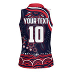 Personalized Melbourne Demons Mascot Women Sleeveless Polo Shirt Aboriginal Dot Art - Dreamtime Football Mascot