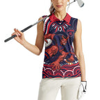 Personalized Melbourne Demons Mascot Women Sleeveless Polo Shirt Aboriginal Dot Art - Dreamtime Football Mascot