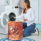 Personalized Gold Coast Suns Mascot Laundry Basket Aboriginal Dot Art - Dreamtime Football Mascot