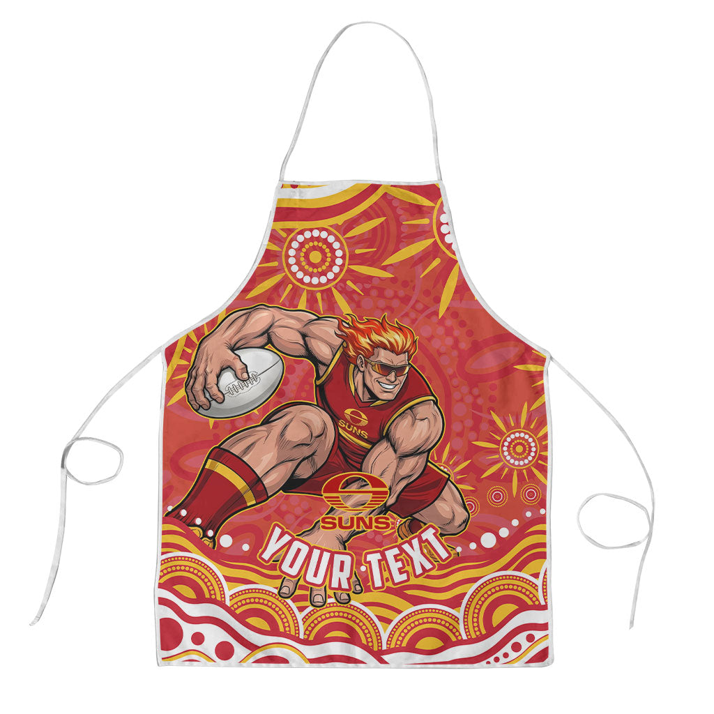 Personalized Gold Coast Suns Mascot Apron Aboriginal Dot Art - Dreamtime Football Mascot
