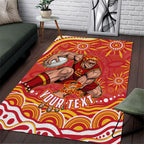 Personalized Gold Coast Suns Mascot Area Rug Aboriginal Dot Art - Dreamtime Football Mascot
