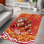 Personalized Gold Coast Suns Mascot Area Rug Aboriginal Dot Art - Dreamtime Football Mascot