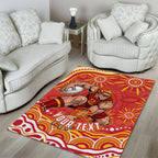 Personalized Gold Coast Suns Mascot Area Rug Aboriginal Dot Art - Dreamtime Football Mascot