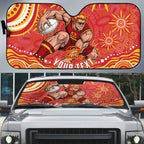 Personalized Gold Coast Suns Mascot Auto Sun Shade Aboriginal Dot Art - Dreamtime Football Mascot