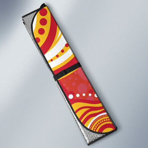 Personalized Gold Coast Suns Mascot Auto Sun Shade Aboriginal Dot Art - Dreamtime Football Mascot