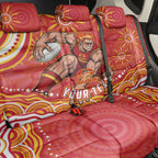 Personalized Gold Coast Suns Mascot Back Car Seat Cover Aboriginal Dot Art - Dreamtime Football Mascot
