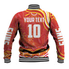 Personalized Gold Coast Suns Mascot Baseball Jacket Aboriginal Dot Art - Dreamtime Football Mascot