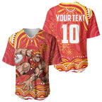 Personalized Gold Coast Suns Mascot Baseball Jersey Aboriginal Dot Art - Dreamtime Football Mascot