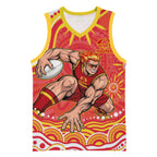 Personalized Gold Coast Suns Mascot Basketball Jersey Aboriginal Dot Art - Dreamtime Football Mascot